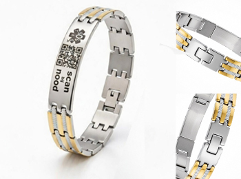 sostag armband rvs met goud lijnen (128)